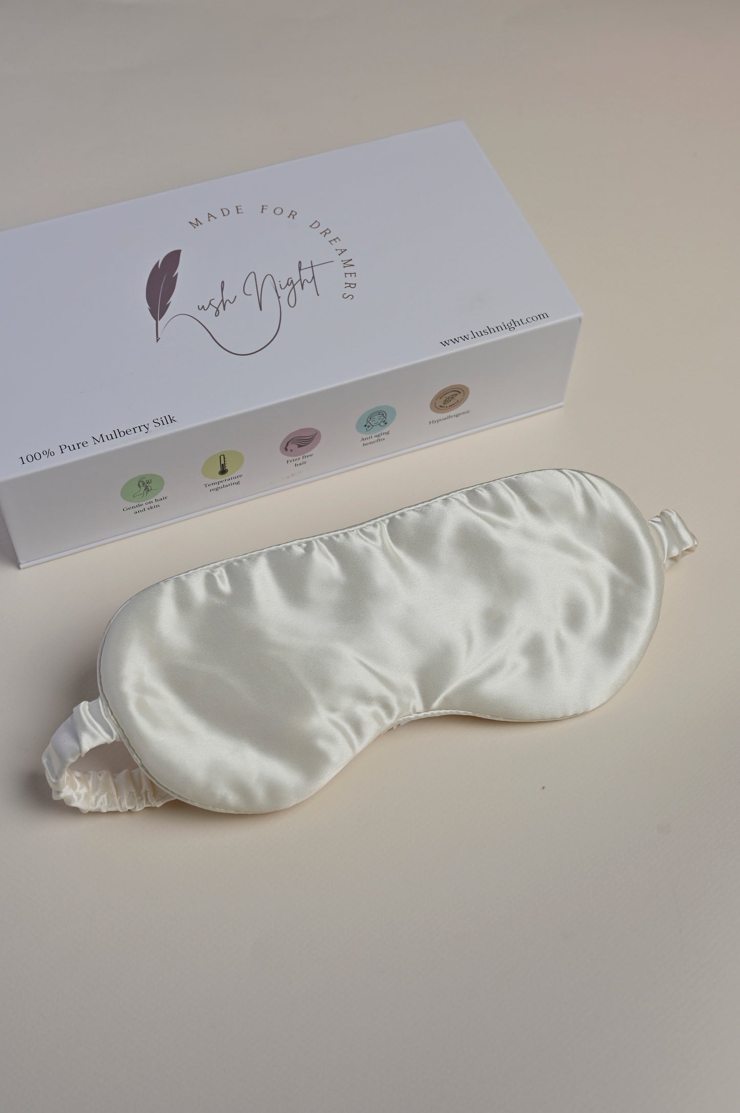 Pearl White Silk Eyemask